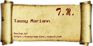 Tassy Mariann névjegykártya