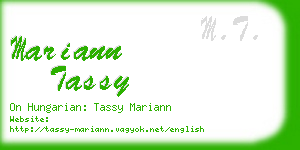 mariann tassy business card